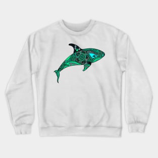 Green Orca Whale design Crewneck Sweatshirt